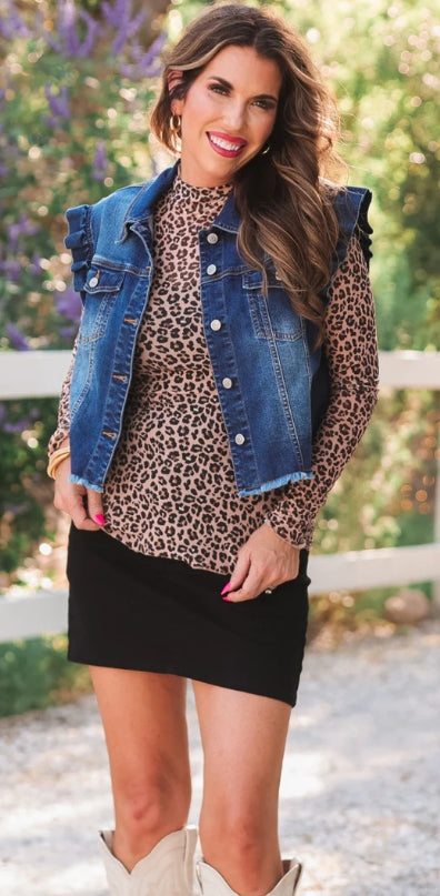Jordan Ruffle Denim Vest