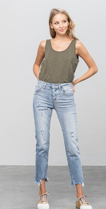 Driftwood Distressed Straight Jeans