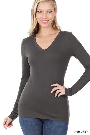 Basic Essentials: V-Neck Long-Sleeve
