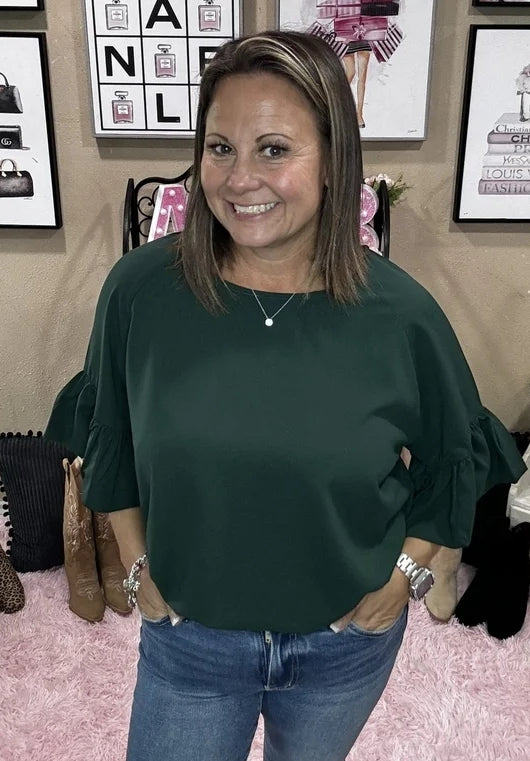 Jess Lea Rebecca Ruffle Sleeve Top - Final Sale