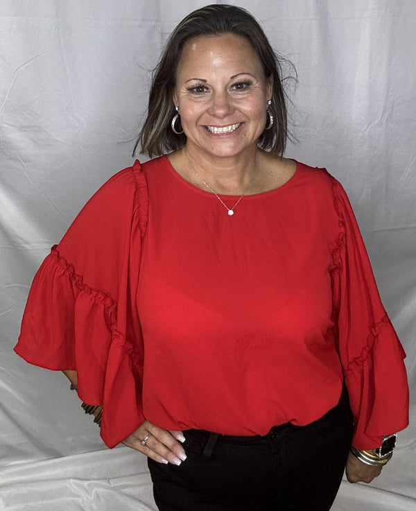 Blaine Ruffle Sleeve Top