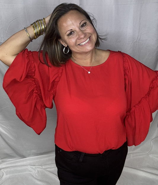 Blaine Ruffle Sleeve Top