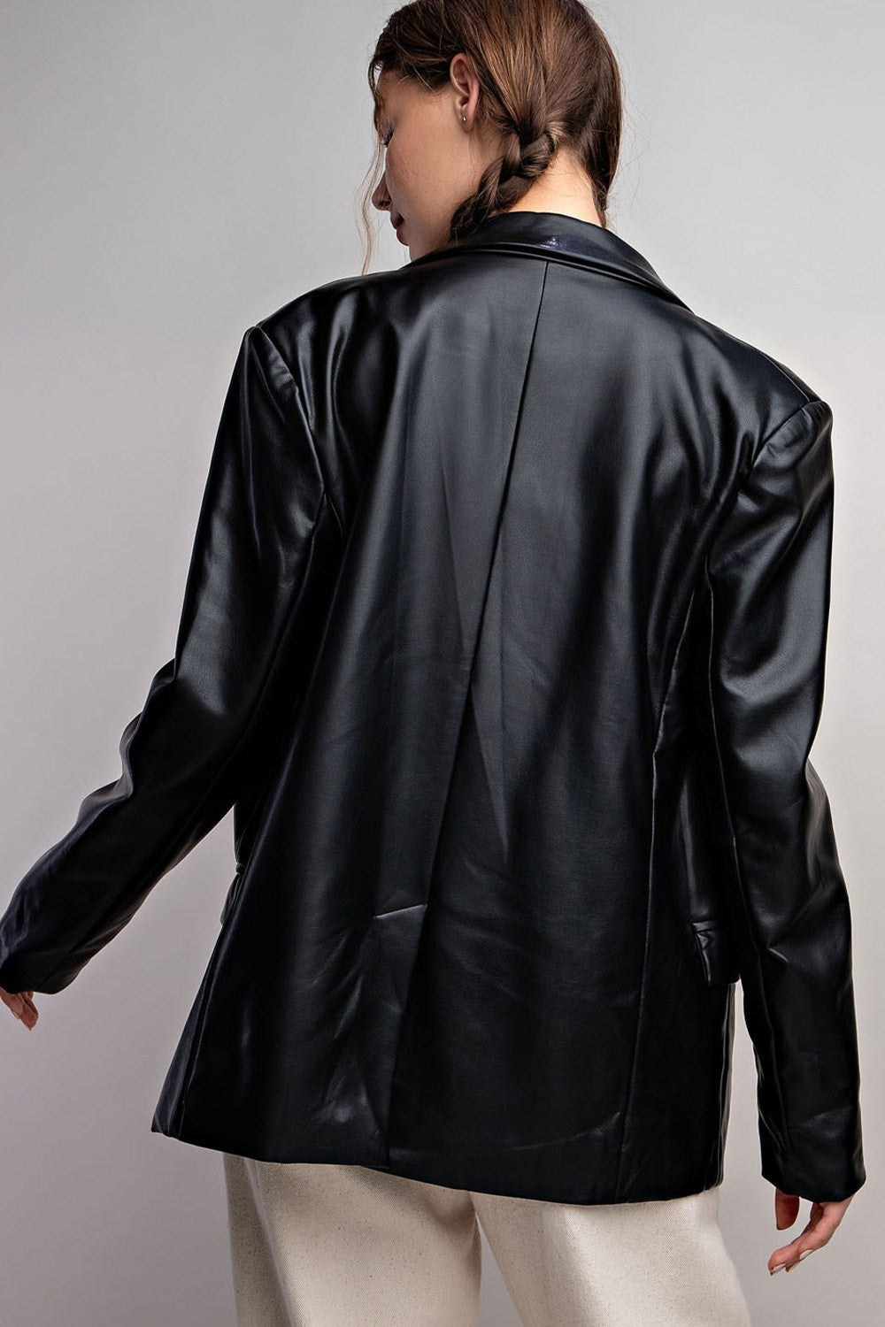 Manhattan Faux Leather Blazer