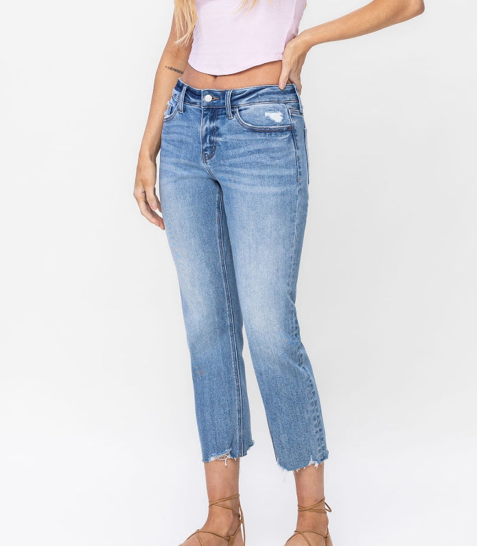 Lovervet Daphne Mid Rise Cropped Jean