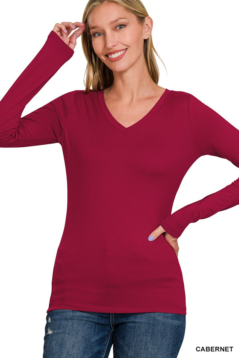 Basic Essentials: V-Neck Long-Sleeve