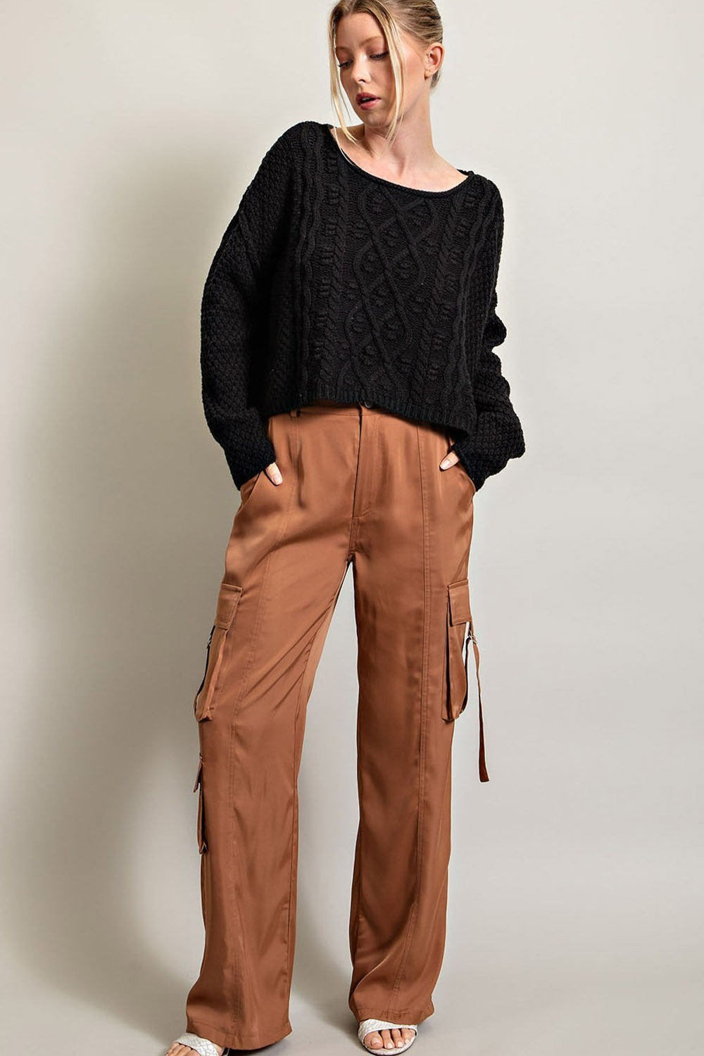 Brooklyn Cable Crop Sweater