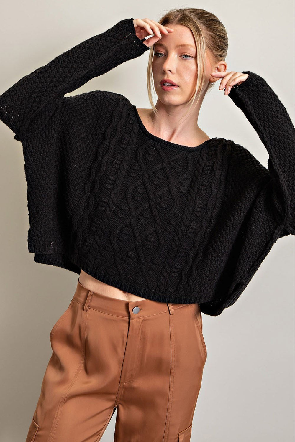 Brooklyn Cable Crop Sweater