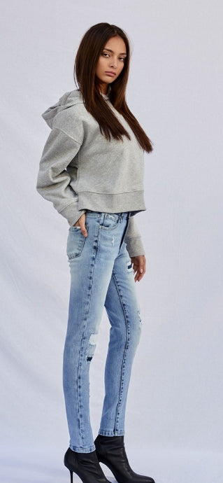 Sierra Mid-Rise Light Wash Skinny Jeans