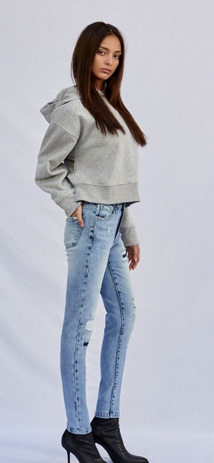 Sierra Mid-Rise Light Wash Skinny Jeans