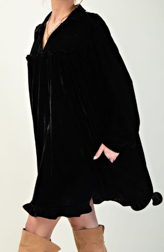 The Velvet Whisper Babydoll Dress – by Easel
