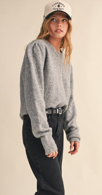 Aspen Luxe Puff Shoulder Cardigan