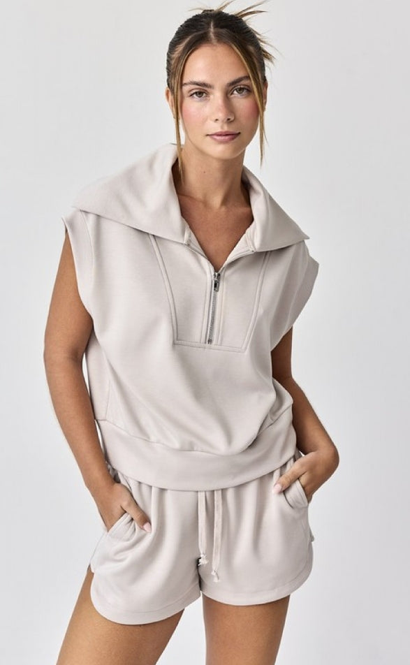 Blake Half Zip Scuba Top & Short Set