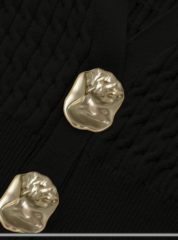 Gold button accent close-up