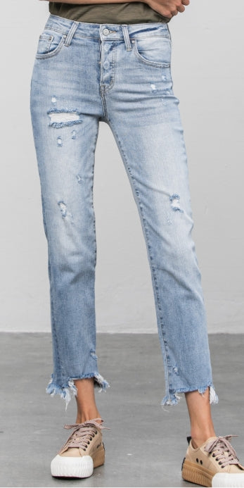 Driftwood Distressed Straight Jeans