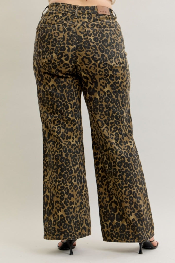 Plus Size Wild Streak Wide Leg Jeans