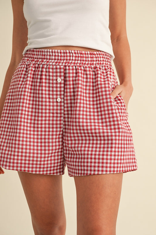 Cherry Check Shorts