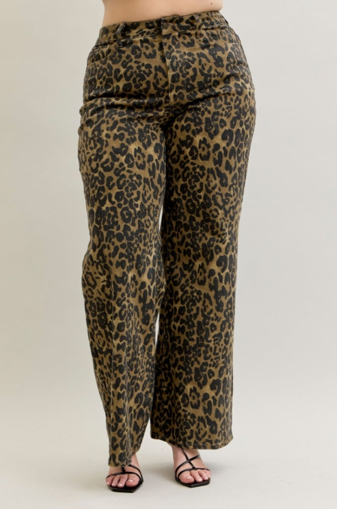 Plus Size Wild Streak Wide Leg Jeans