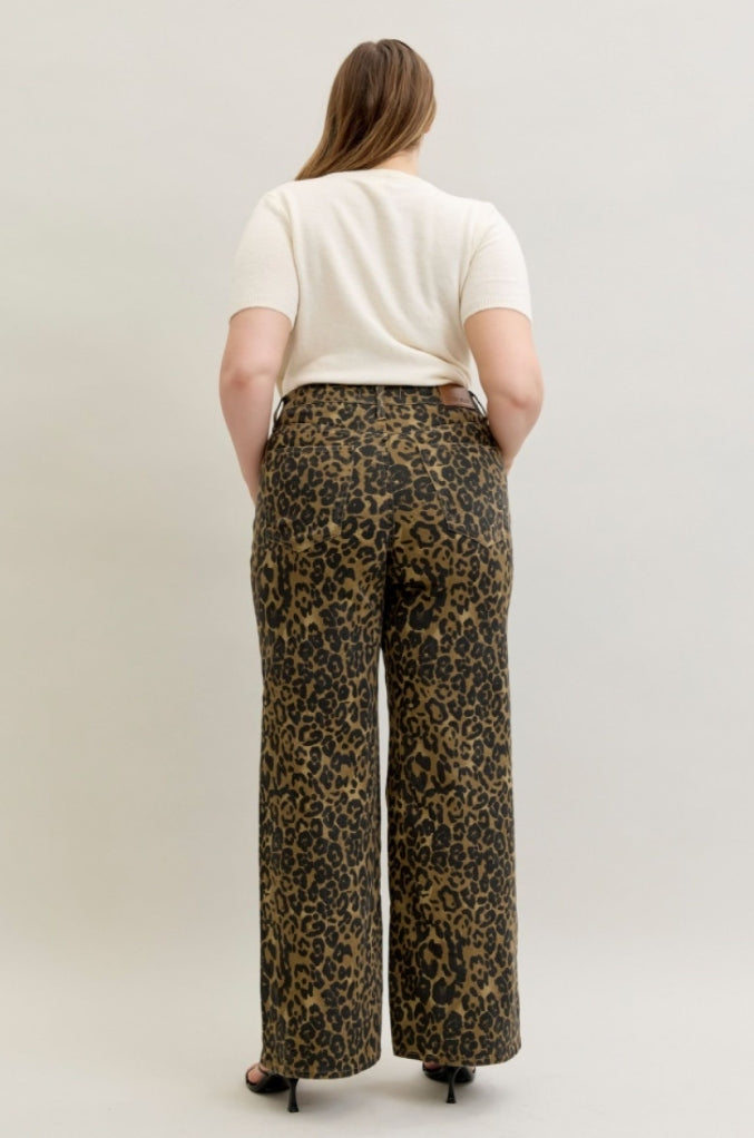 Plus Size Wild Streak Wide Leg Jeans