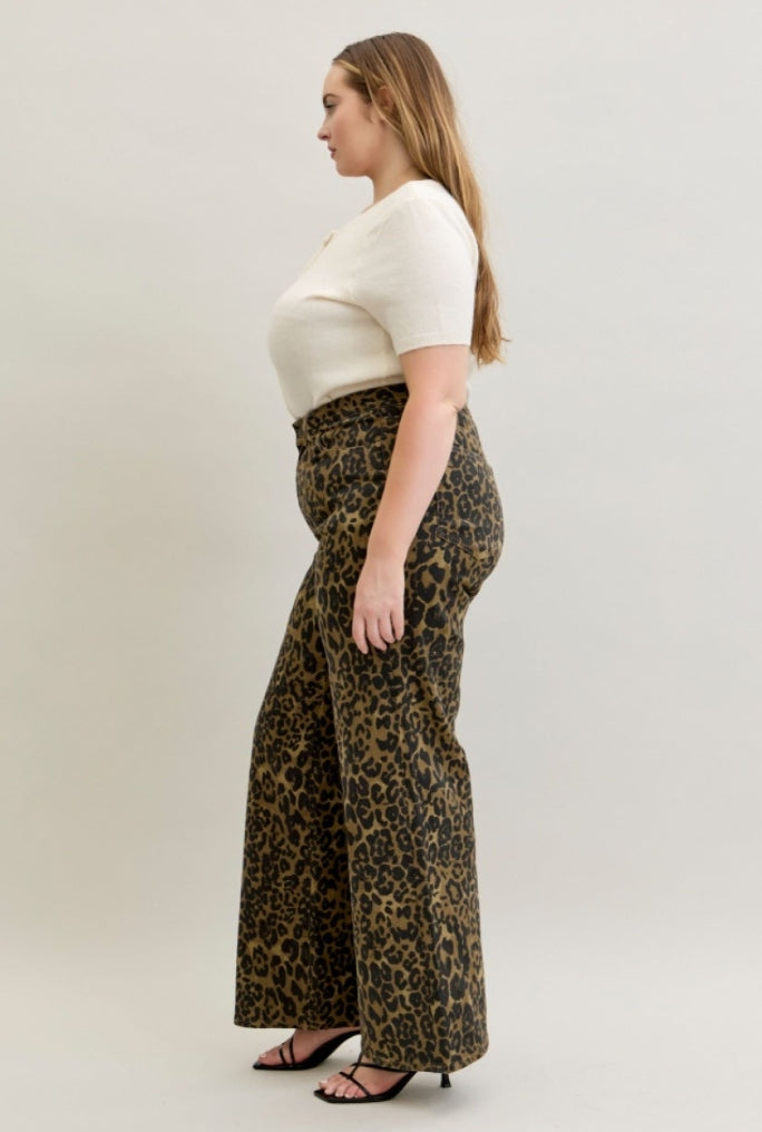 Plus Size Wild Streak Wide Leg Jeans
