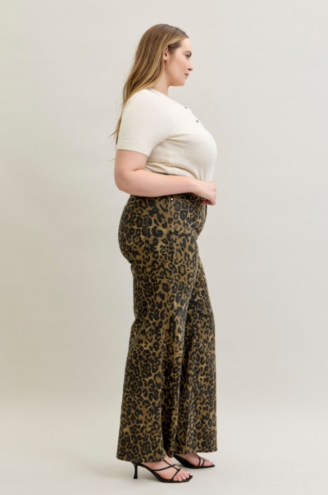 Plus Size Wild Streak Wide Leg Jeans