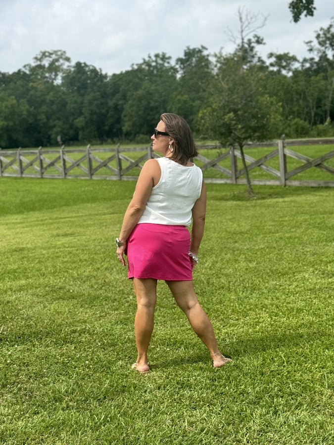 Jess Lea Solid Pink Skort